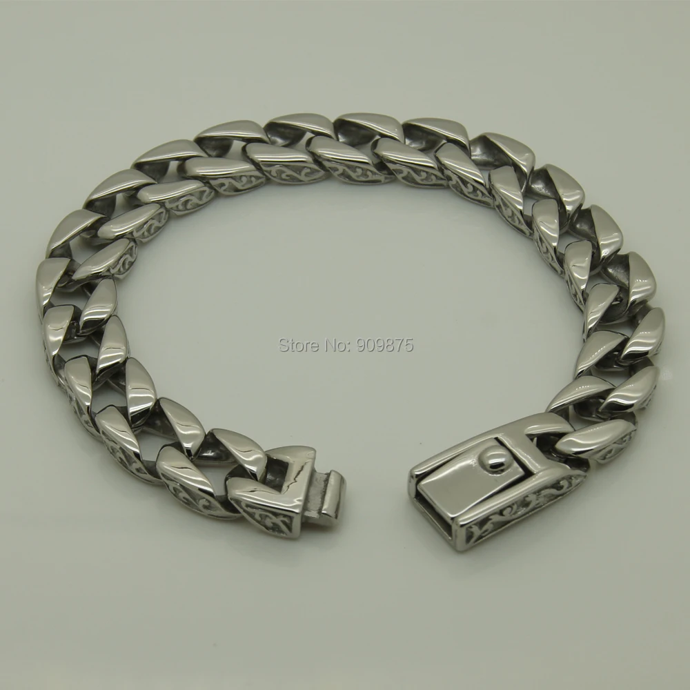 Мужской/мужской браслет цепочка из нержавеющей стали с волнистым узором в стиле