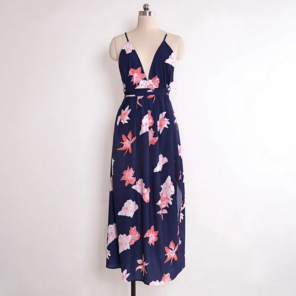Vestidos verano 2018 женское летнее платье сексуальное с открытой спиной без рукавов