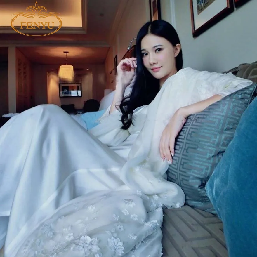 Бесплатная доставка новый зимний женский длинный белый халат ночное белье