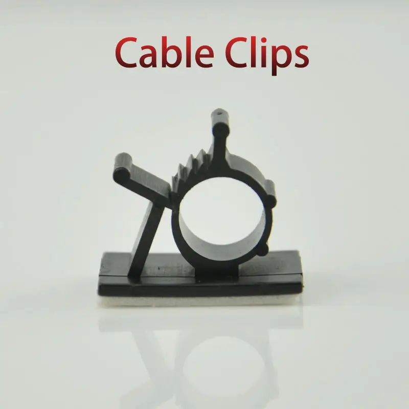 10 шт. зажимы для кабелей 1013 нейлоновые регулируемые с клейкой опорой