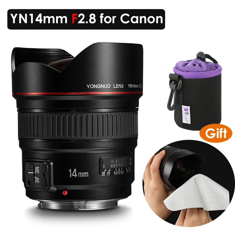 YONGNUO ультра-широкоугольный объектив YN14mm F2.8 с автофокусом AF MF металлическим