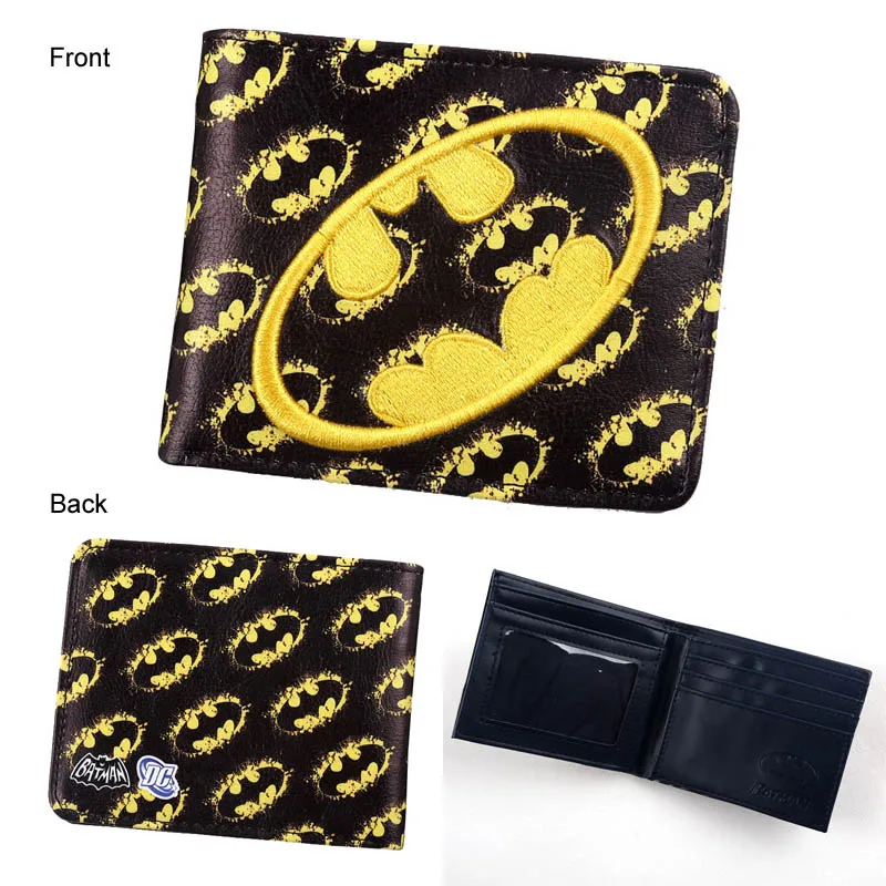 Мстители Super Hero Бэтмен Логотип Bi-fold Wallet для молодых людей студентов подарок мультфильм комикс кошелек держатель для карт
