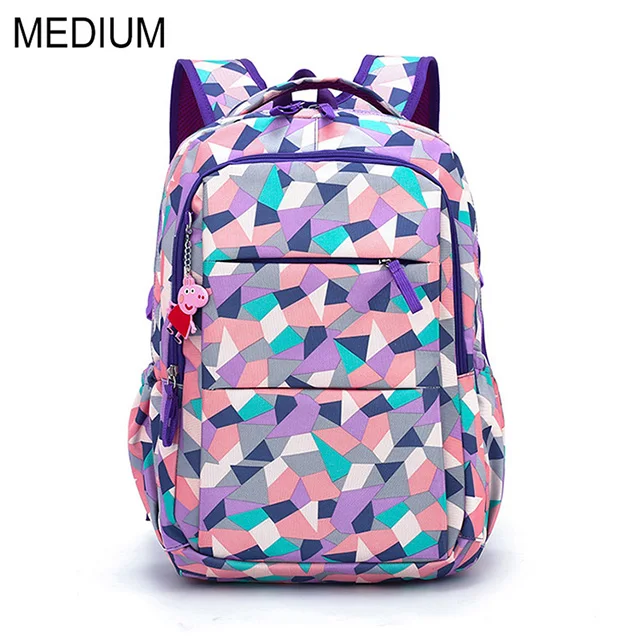 purple-Medium Школьные сумки для подростков для девочек, Водонепроницаемый Школьный рюкзак, Детская сумка, детский рюкзак с принтом, школьный рюкзак, Mochila Infantil - Цвет: purple-Medium