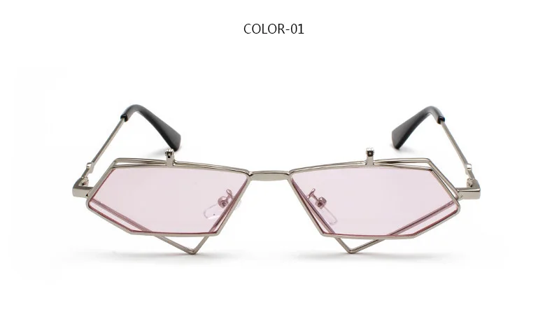 LEIDISEN Flip Up Steampunk Sunglasses Men Women Vintage Metal Frame Triangle Sunglass Female Brand Fashion Glasses UV400 - Цвет линз: 01