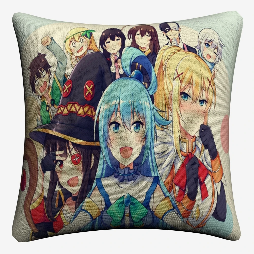 Konosuba боги благословение Аниме Девушки декоративное хлопковое белье Чехол для