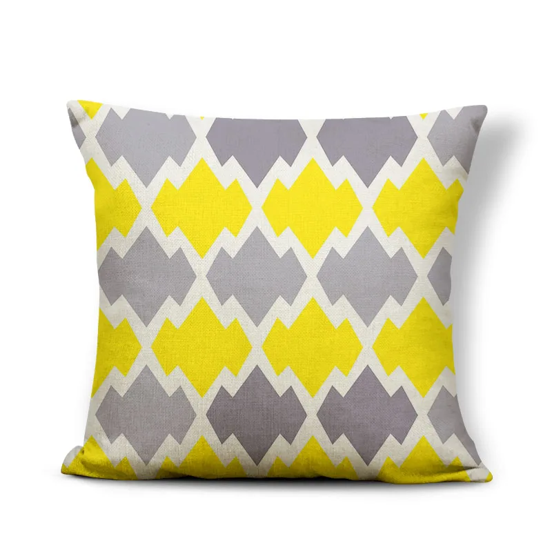 Желтые наволочки красные геометрические подушки Синие Клетчатые полосатые