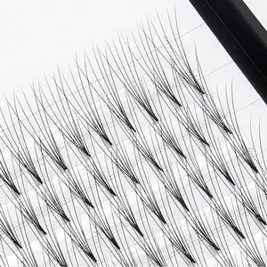 5D6D10D русские объемные черные ресницы для наращивания с коротким стержнем предварительно сделанные вентиляторы для ресниц горячие продажи ресниц для индивидуального наращивания