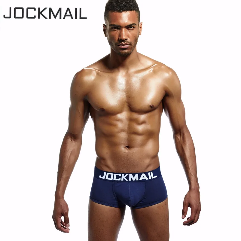 JOCKMAIL, 6 шт./лот, классические, белые, одноцветные, хлопковые, сексуальные, мужское нижнее белье, боксеры, шорты, u-образные, для геев, с мешочком для пениса, мужские трусы