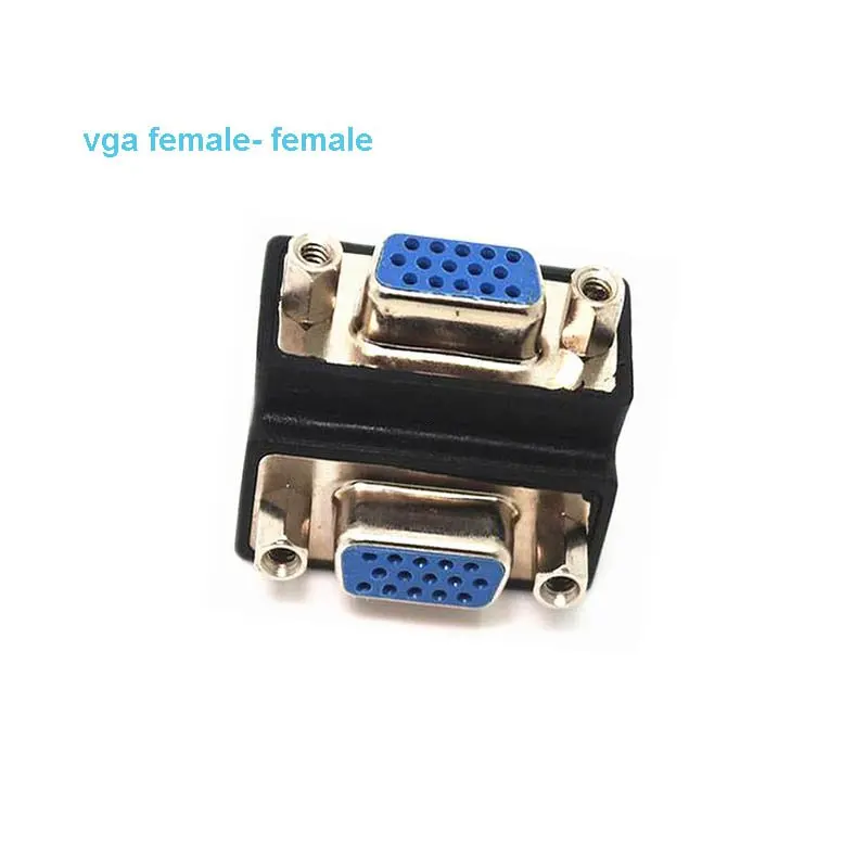 

90 градусов правый угол 15 Pin VGA SVGA конвертер «Мама-мама» адаптер
