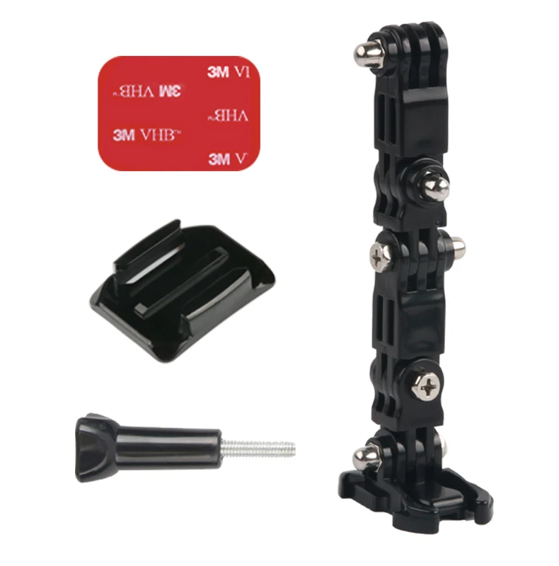 Package 1 Gopro аксессуары 4 способа поворотный стол Кнопка крепление Go Pro Hero 4 5 6 7 8SJCAM SJ4000 EKEN H9 H9R мотоциклетный шлем подбородок кронштейн - Цвет: Package 1