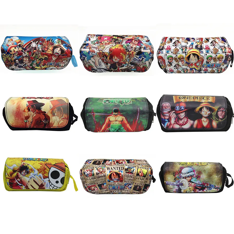 Модные кожаные косметички Аниме One Piece Naruto хит продаж дизайнерские ручки