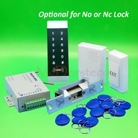 diy complete 125khz rfid door lock control system no nc electric strike lock power supplyexit buttonkeyfobs