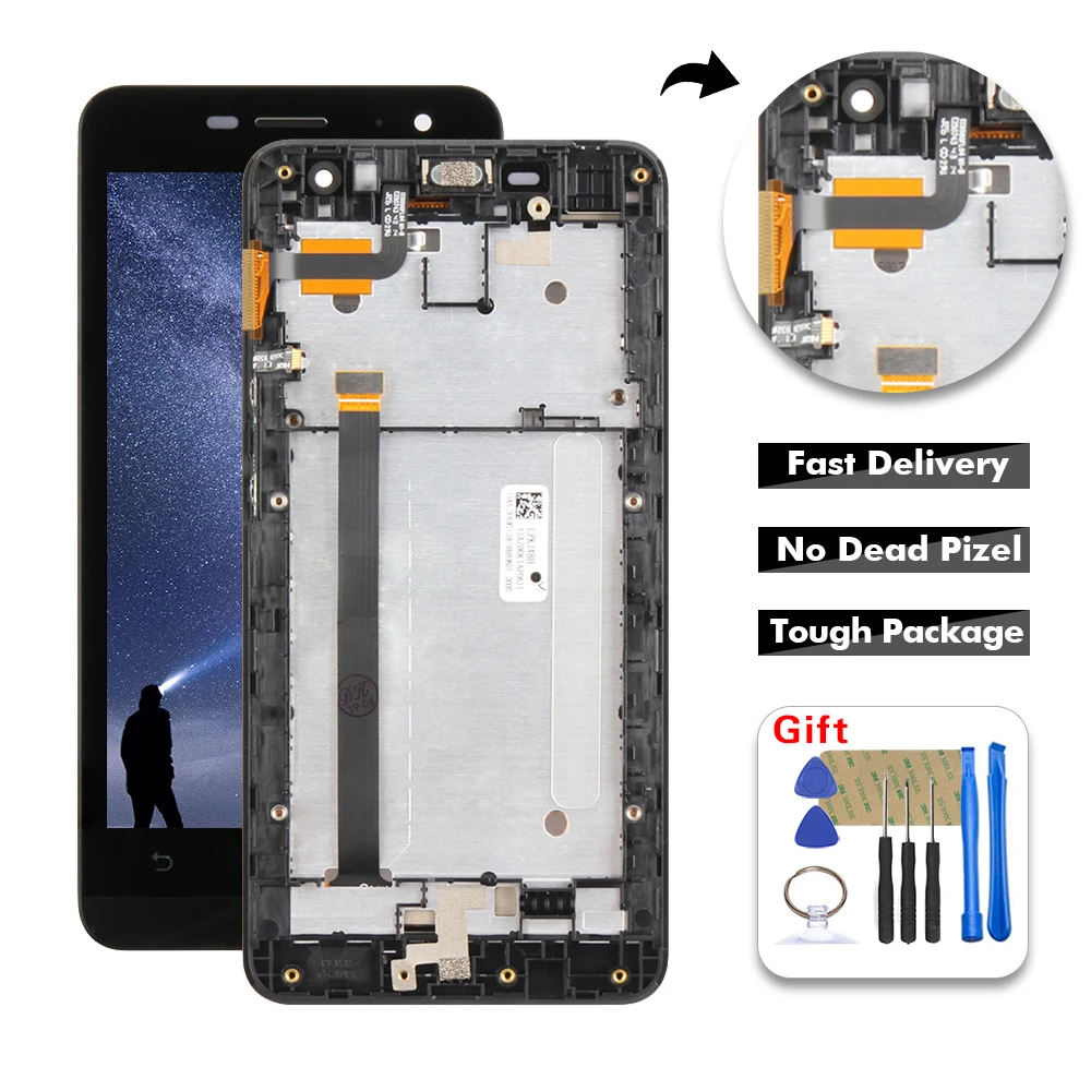 Для ASUS Zenfone 5 Lite ЖК дисплей сенсорный экран в сборе с рамкой дигитайзер для LCD