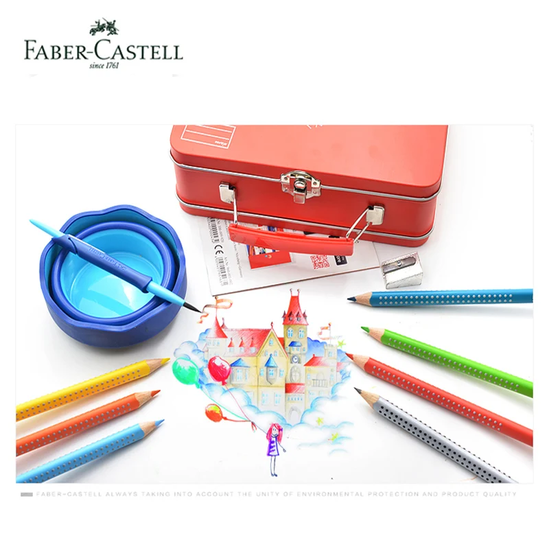 Faber Castell Jumbo Grip color + набор для рисования цирк и воздушный шар водный цвет эко