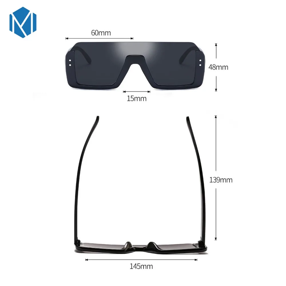 MISM модные цельные мужские солнцезащитные очки в стиле панк с заклепками ниже