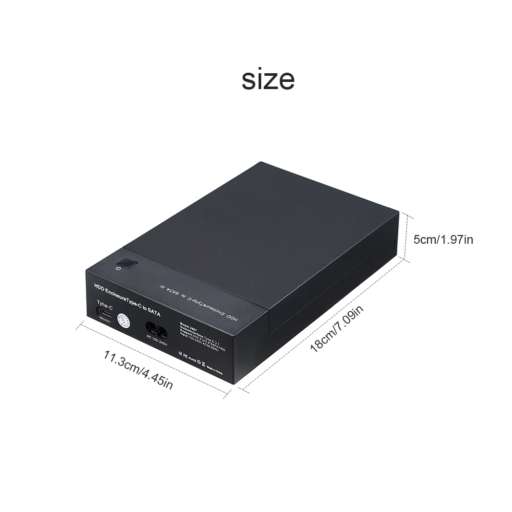 Чехол для HDD корпус USB3.1 type-C для жесткого диска док-станция 2,5/3,5 дюйма Sata для USB для HDD SSD для телевизора/компьютера/PS4