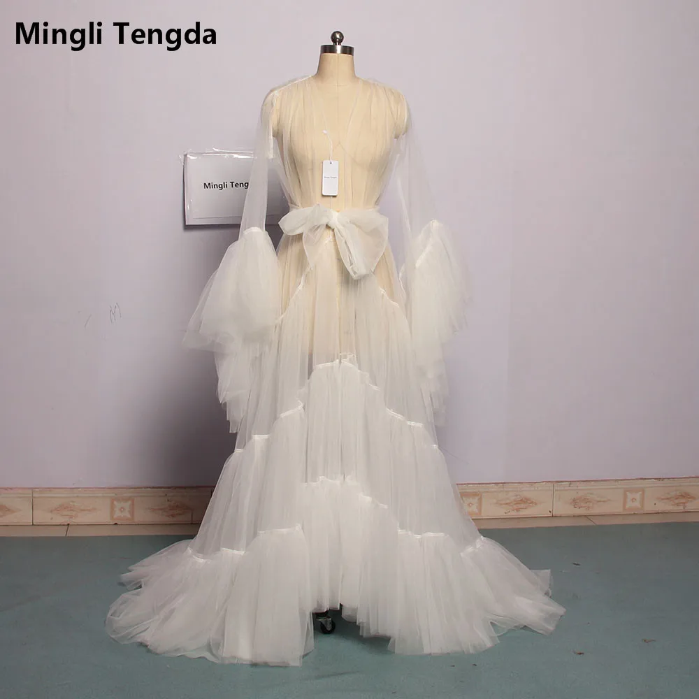 Платье из тюля с длинным рукавом mingli Tengda|Свадебные жакеты/накидки| |