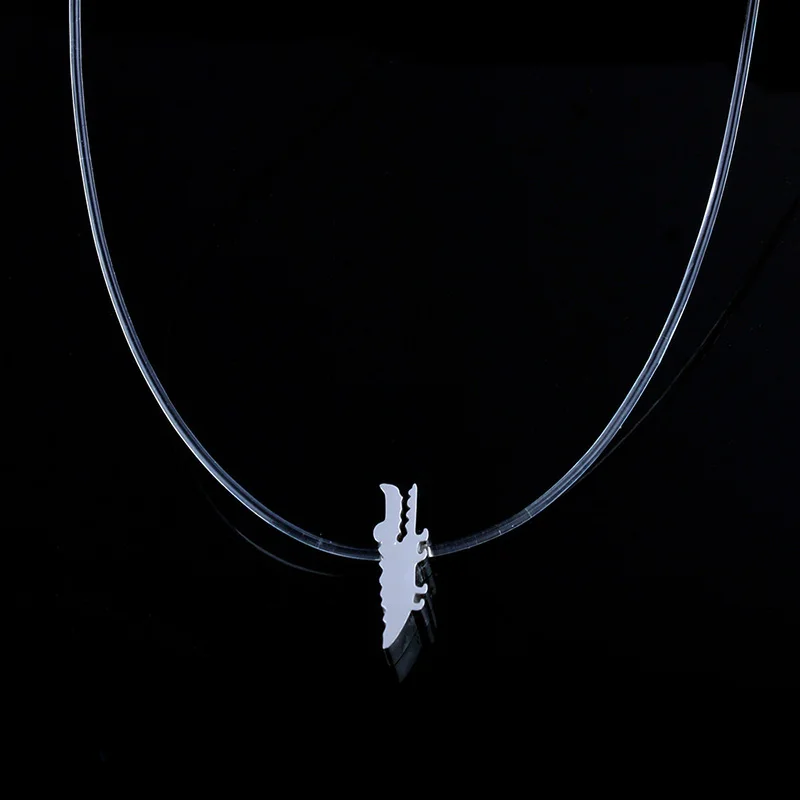 Type 19 stainless steel invisible chain necklace jewelry necklaces for women necklaces& pendants chocker neckless silver clover - Окраска металла: Type 19