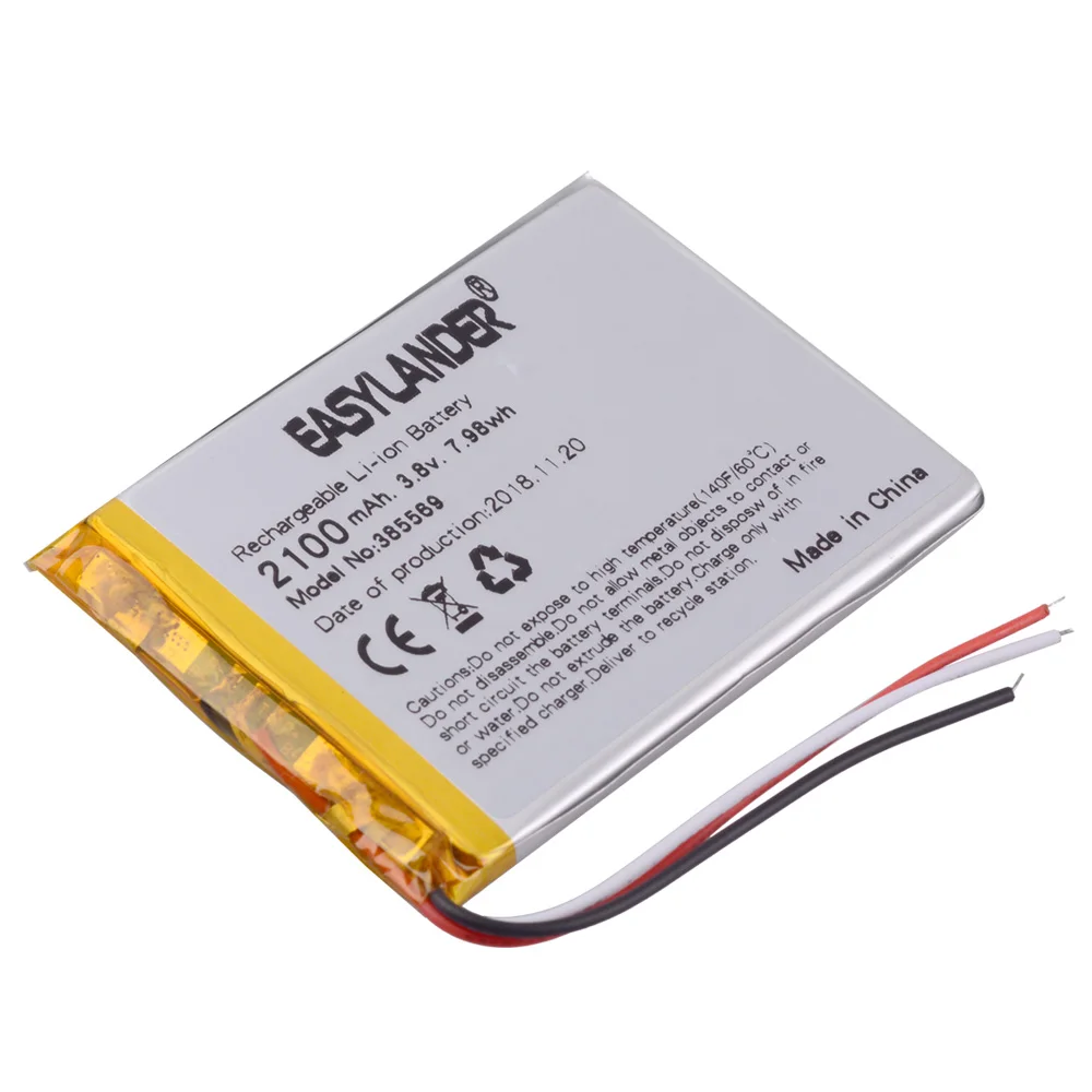 385569 385570 3 8 V 2100mAh перезаряжаемый литий-полимерный аккумулятор для UHANS a101 GPS ipod DVR