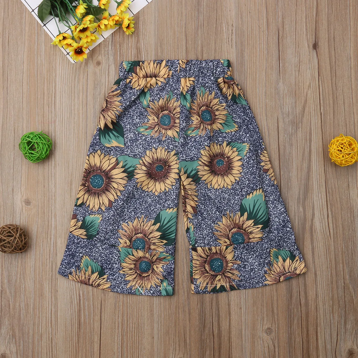 Лидер продаж свободные брюки с цветочным рисунком для маленьких девочек