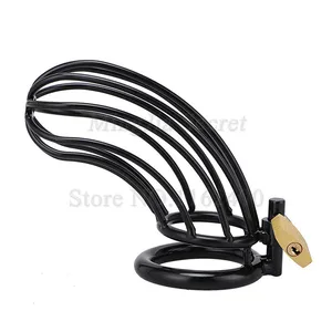 Черное устройство верности для мужчин из нержавеющей стали с замком, клетка для члена, Пояс верности, кольца на пенис, Фетиш-раб БДСМ секс-игрушки для мужчин