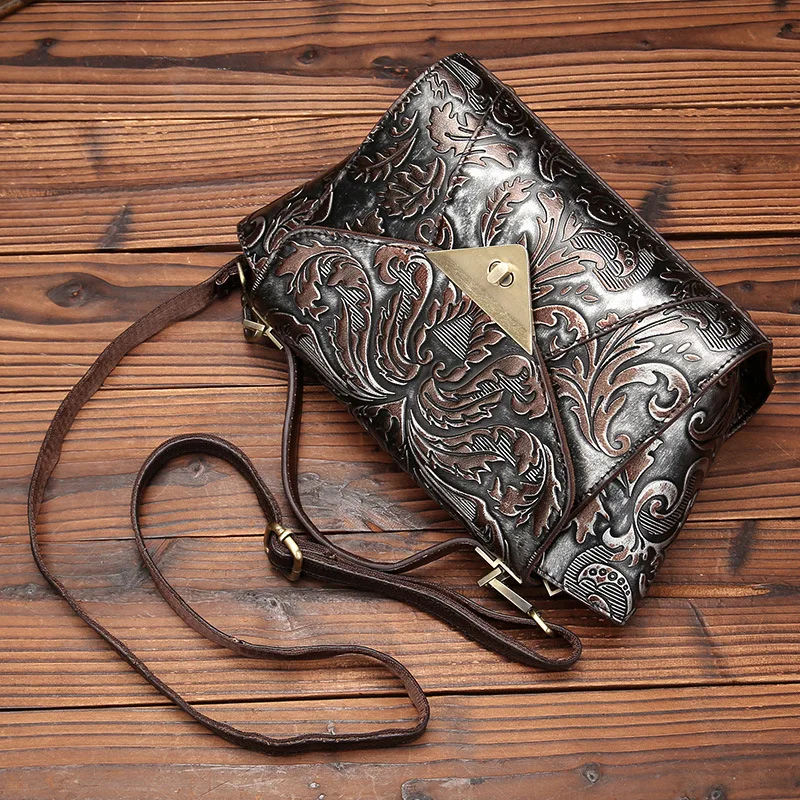 Сумка из натуральной кожи ручная расческа цветная Сумочка сумки через плечо