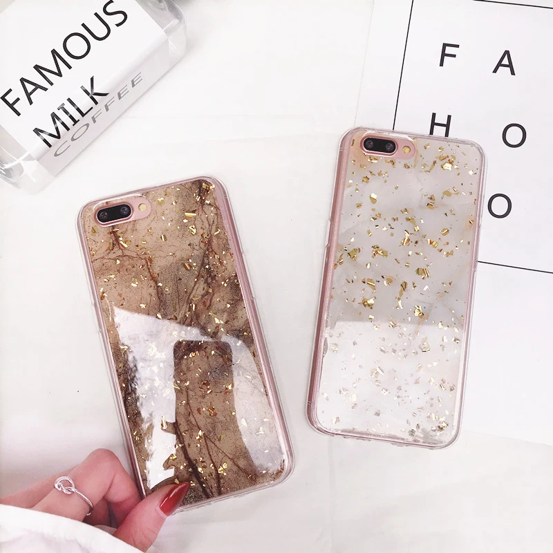 GlamPhone чехол, Модный мягкий чехол для iPhone XS Max XS XR 8 8plus 7 7plus 6/6s Plus, корпус для мобильного телефона из золотой фольги и мрамора