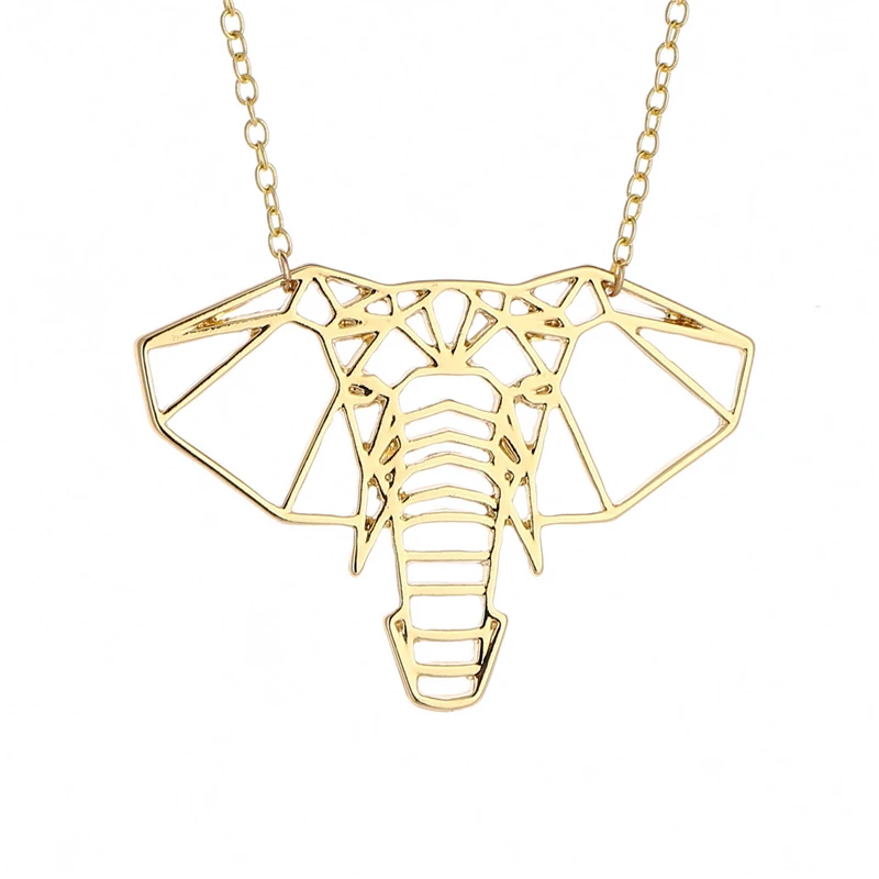 Новая Мода Оригами слон Цепочки и ожерелья ювелирные изделия полые животных