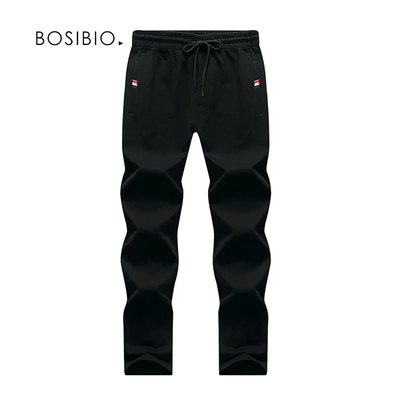 Black Для мужчин Повседневное Треники эластичный пояс Slim Fit Хлопок бегунов Брюки для девочек осень г. Для Мужчин серый сплошной тренировочные штаны Размеры 4xl Лидер продаж 20236 - Цвет: Black