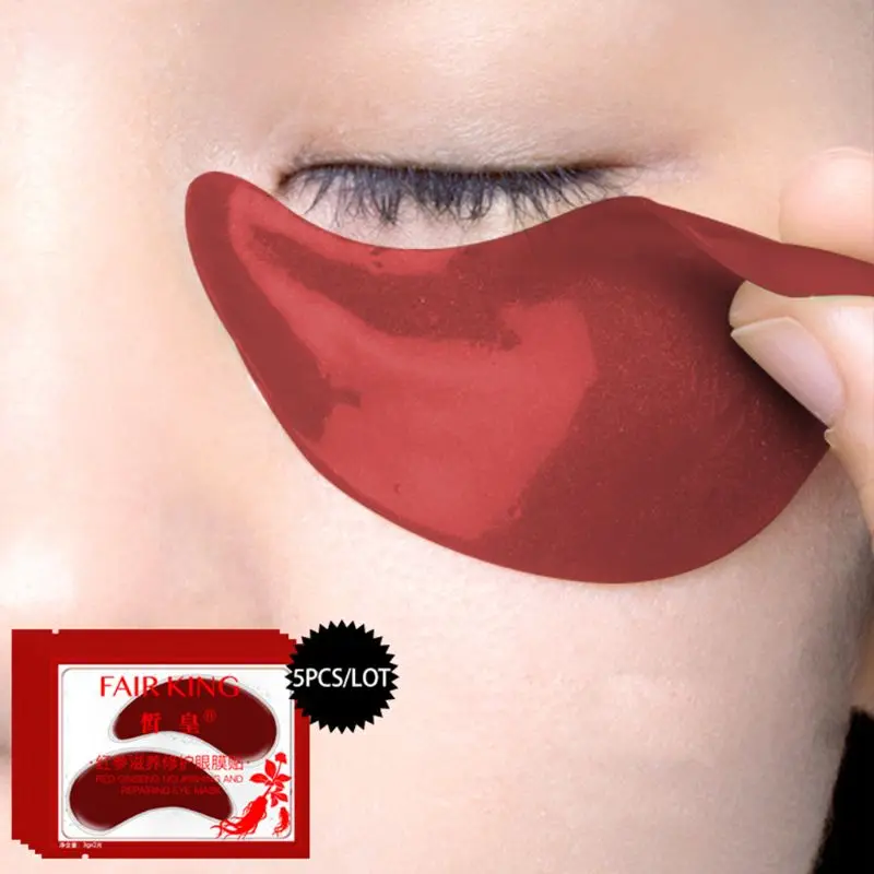 2 шт/пара красный женьшень укрепляющая маска для глаз темные круги удаляет