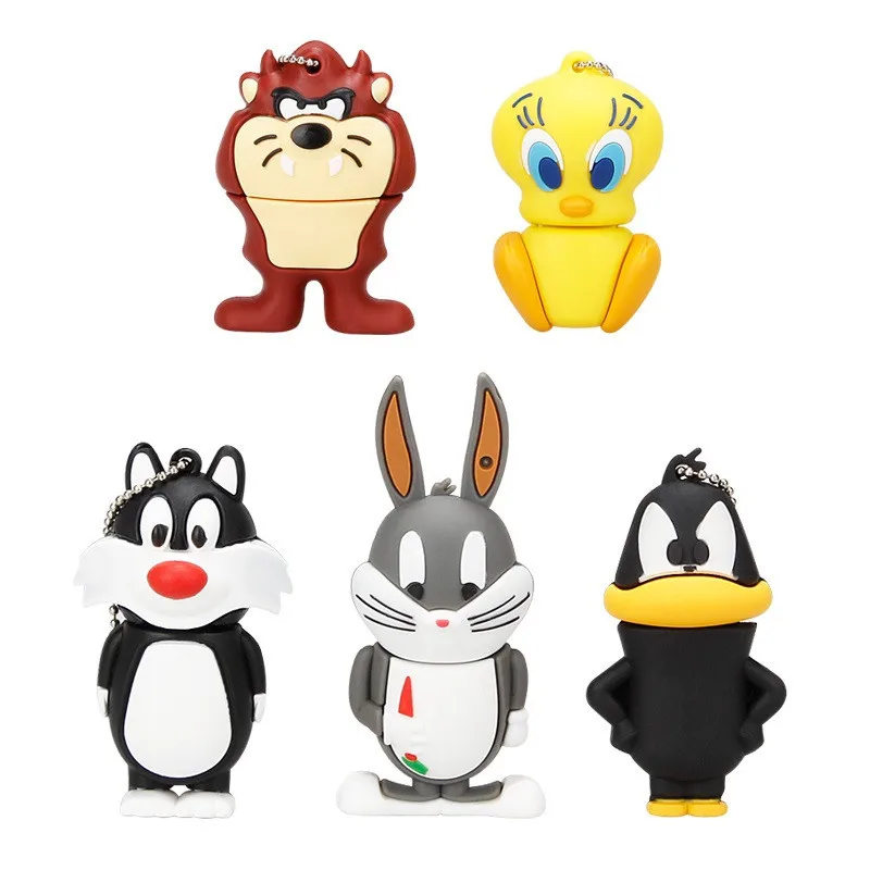 Серия с персонажами из мультфильмов о животных кошка Лев Кролик USB 2,0 usb флеш-накопитель 128gb флеш-накопитель 4GB 8GB 16GB 32GB 64GB флеш-накопитель в подарок
