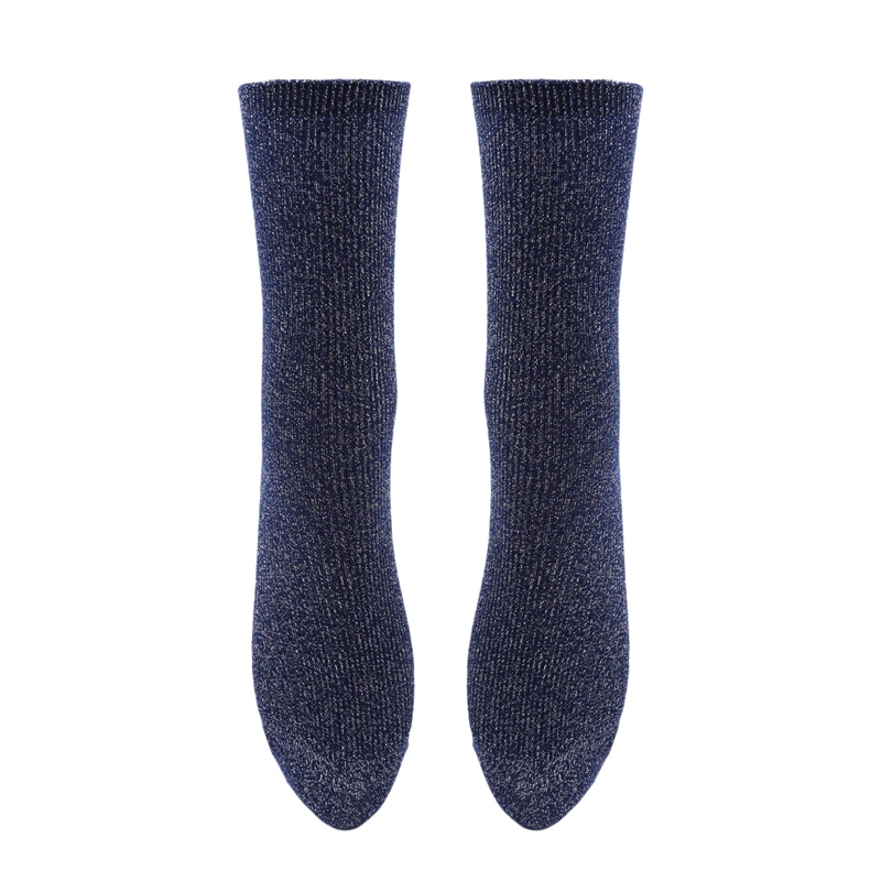 Носки до колен однотонные хлопковые с блестками для девочек 1-1 лет | Мать и