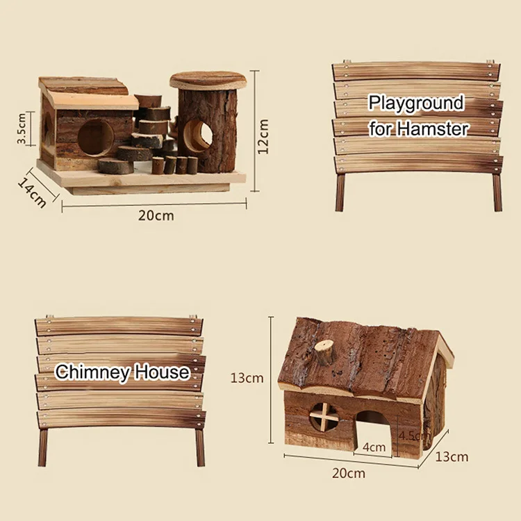 DIY натуральный деревянный дом хомяка маленькое животное ручной работы Забавные милые игрушки разнообразные животные-дружественные свинка, хомяк клетка аксессуары