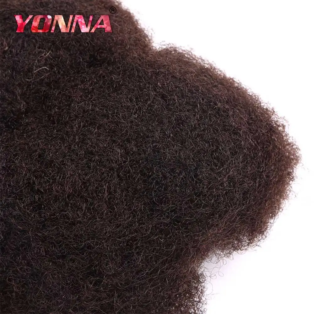 YONNA Tight афро кудрявые объемные человеческие волосы человеческие волосы для дредов, твист косы человеческие волосы для наращивания 4 шт./партия, 30 г/шт