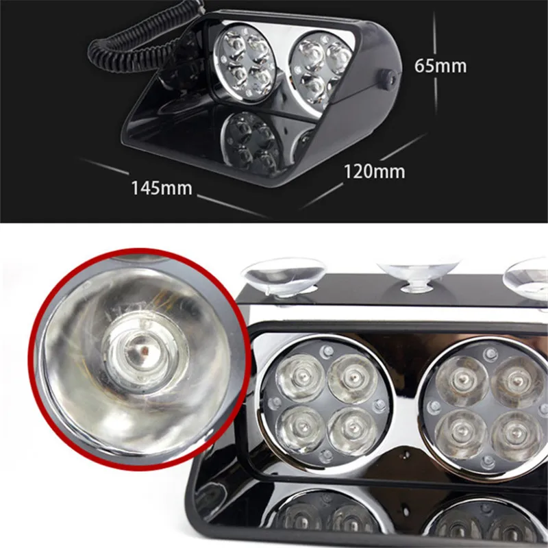 Надеясь лампы автомобиля 24 Вт 8LED Строб светодиодной вспышкой света Даш