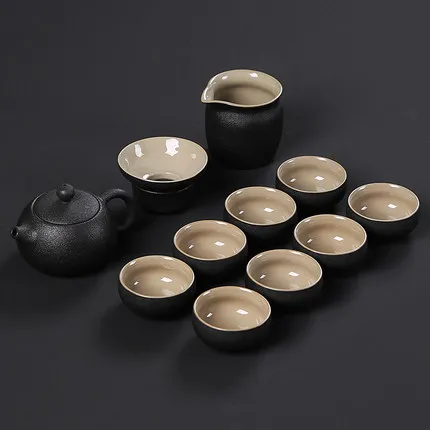 Бытовой керамический чайный поднос для печи, чайная чашка Gaiwan, чайная чашка, аксессуары для чайной церемонии, простой современный китайский чайный набор кунг-фу - Цвет: 02 Style Tea Set