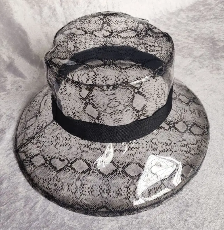 Твердые прозрачные женские ведра шапки для девочек Gorras дамы ПВХ Пляж Солнцезащитный козырек водонепроницаемый дождь шляпа пластик с широкими полями шапки - Цвет: 08