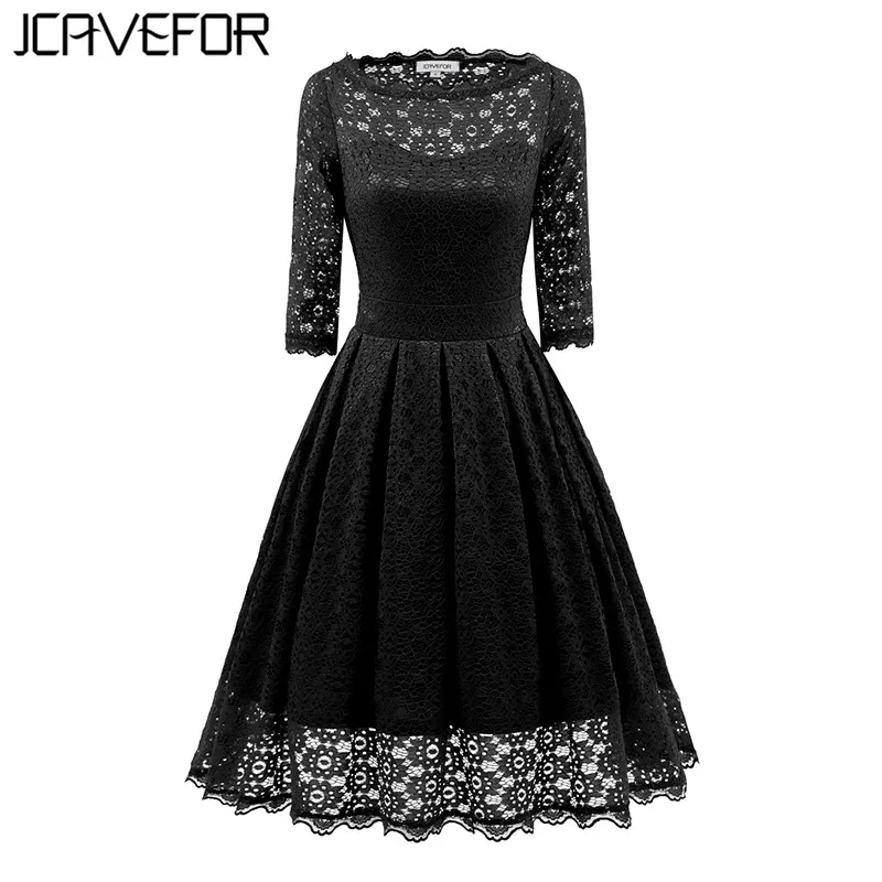 Женское винтажное кружевное платье облегающее элегантное с рукавом 3/4 и вырезом