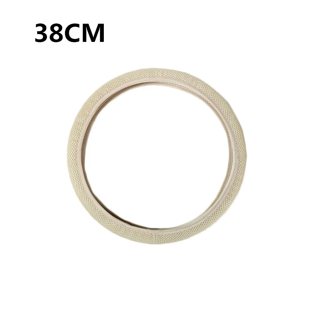 beige-38cm Рулевое колесо крышка противоскользящая сетка Авто Летняя шелковая ткань для Kia Форте Ceed железным Стингер Рио пиканто Ниро Soulster No3 - Название цвета: beige-38cm