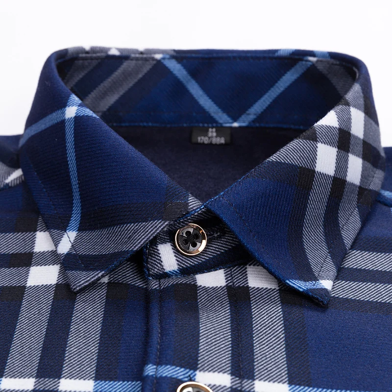 Мужская зимняя рубашка в клетку с длинным рукавом размеры до 6XL|Повседневные