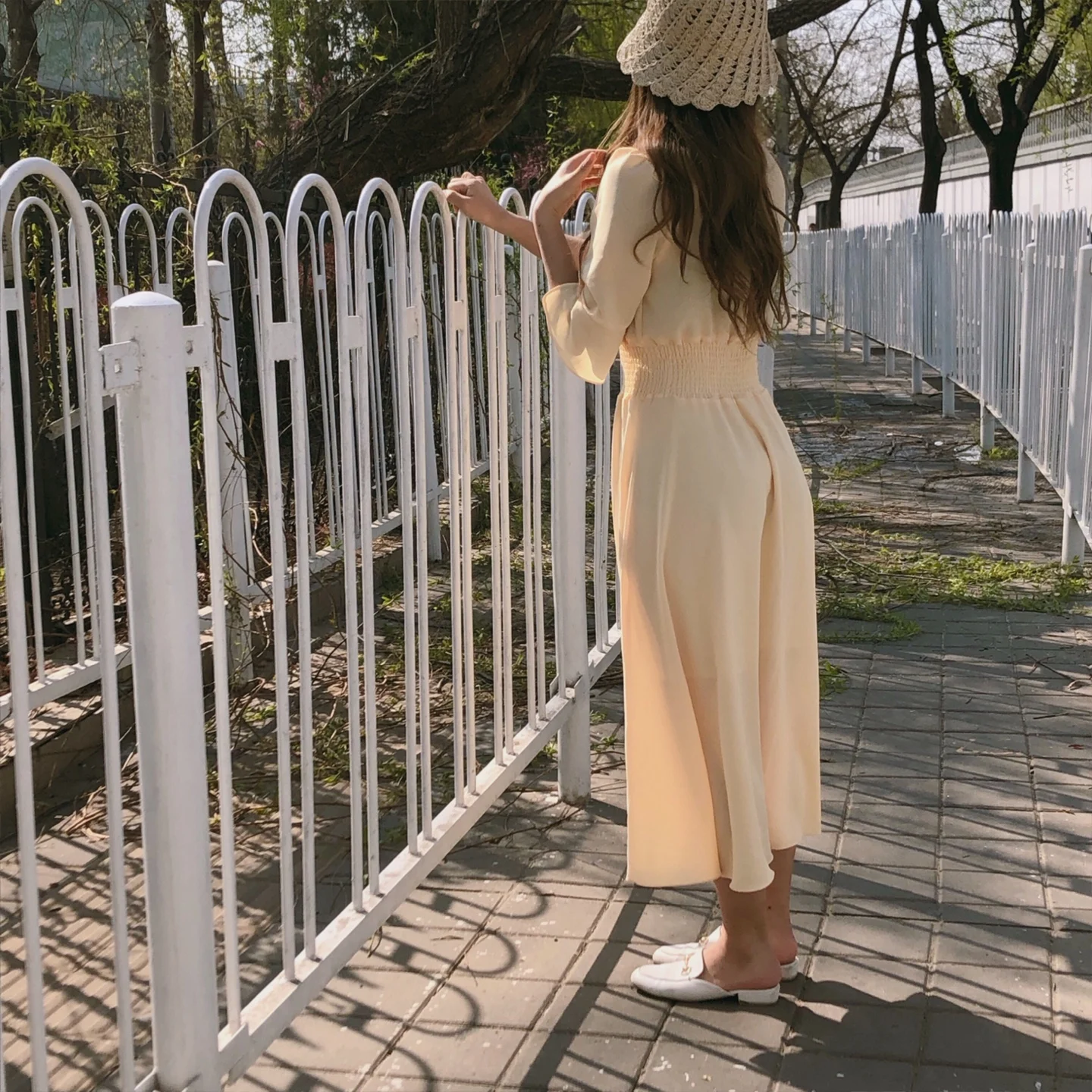 Новое летнее платье размера плюс, вечерние шифоновые желтые однотонные женские платья с коротким рукавом, женское платье