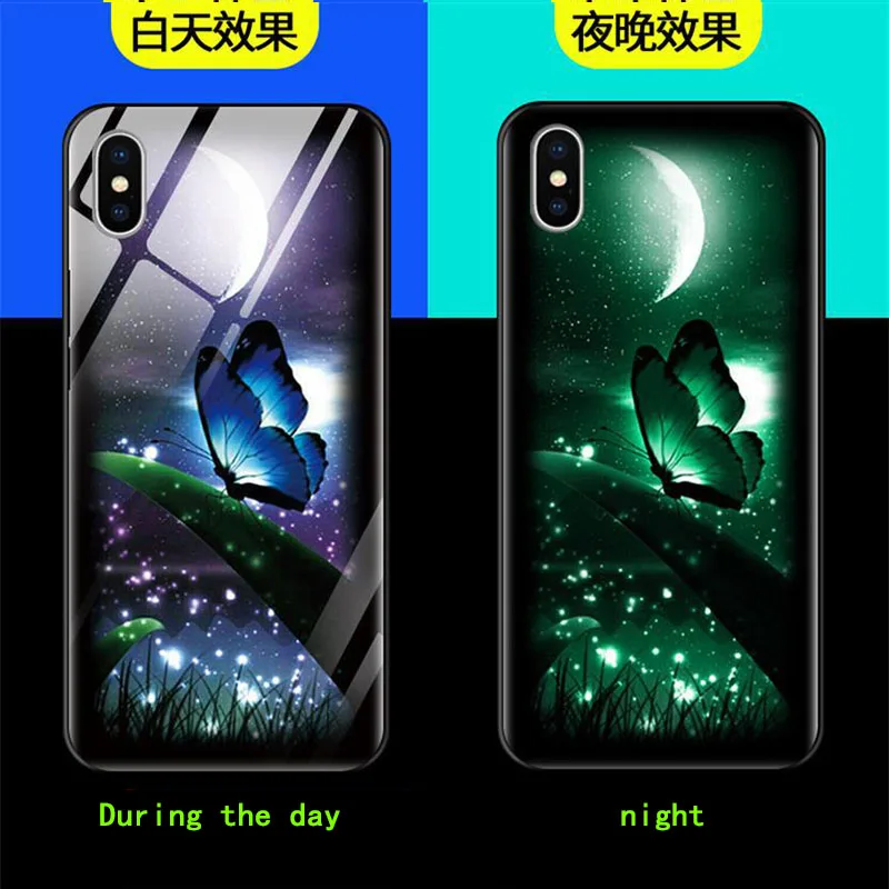 Светящийся стеклянный чехол s для samsung Galaxy S9 S9 plus Противоударная задняя крышка для samsung Galaxy S8 S8 Plus чехол из закаленного стекла для телефона