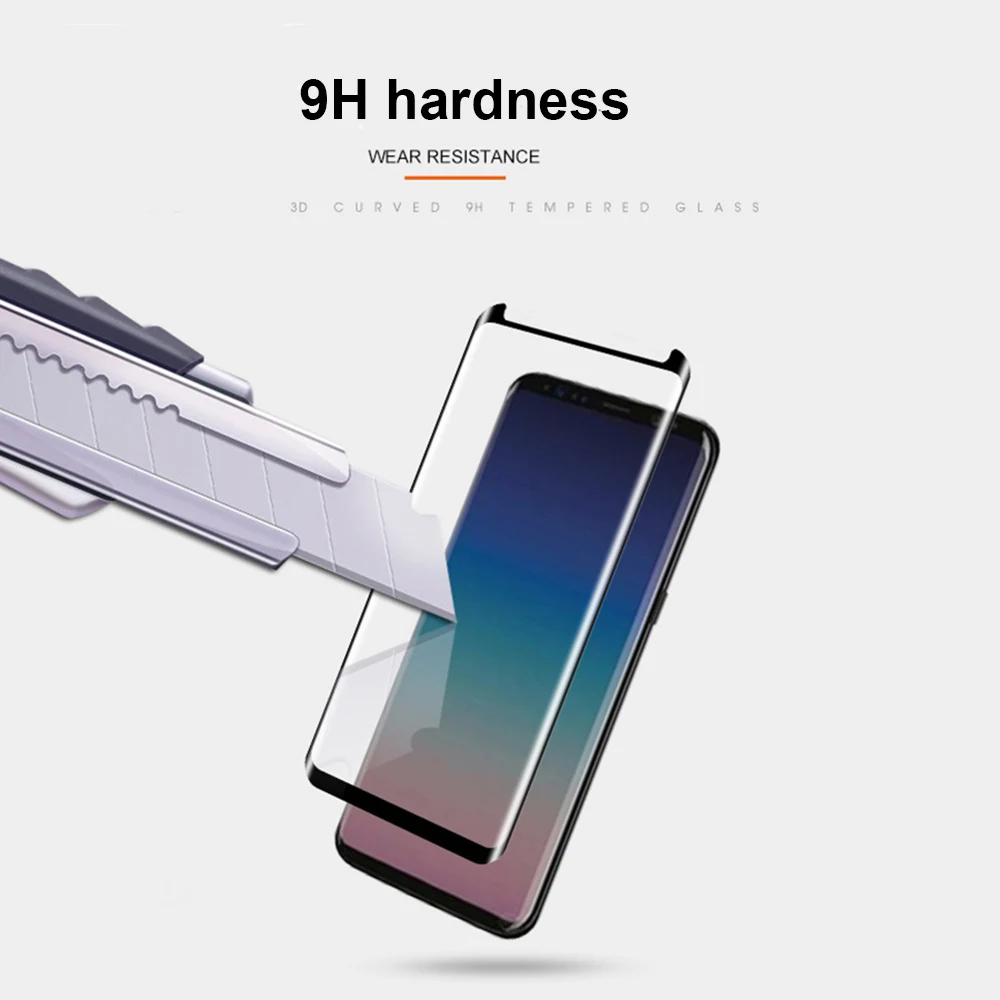 Для samsung Galaxy S9 Plus Note 8 S8 Plus защита экрана 9H 3D полуизогнутая защитная пленка, стекло чехол из закаленного стекла