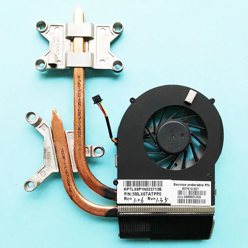 Радиатор для hp Pavilion DV6-3000 DV7-4000 Вентилятор охлаждения процессора радиатор DFB552005M30T F9V8 637610-001 698883-001
