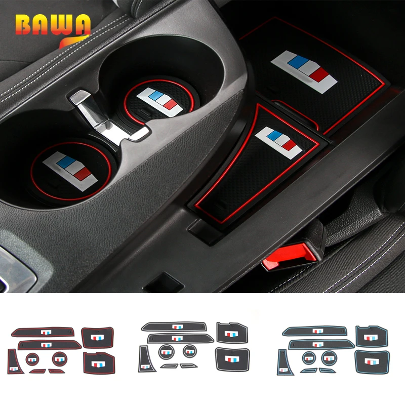 Резиновый нескользящий коврик BAWA для салона автомобиля с прорезями ворот чашки