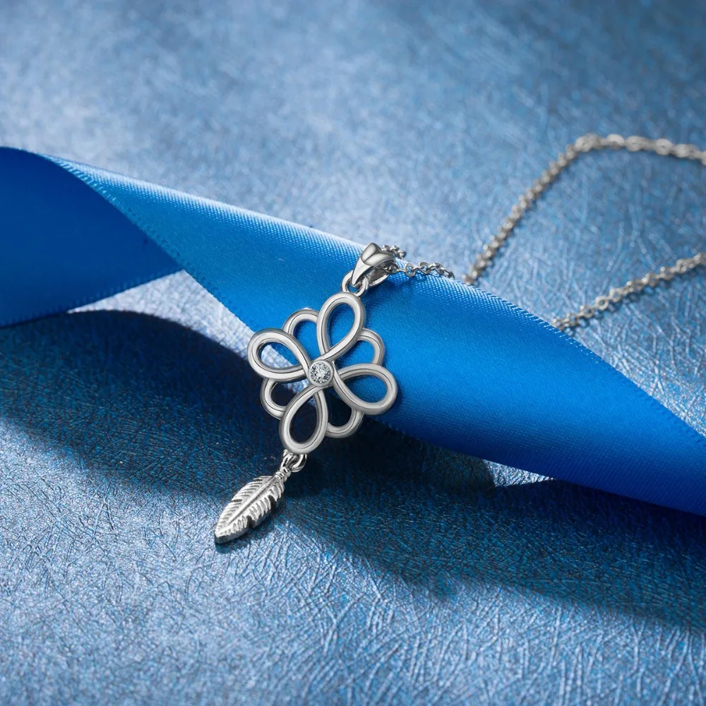 Юдора 925 пробы серебро Ловец снов смешанные перо ожерелья с кисточками и Подвески