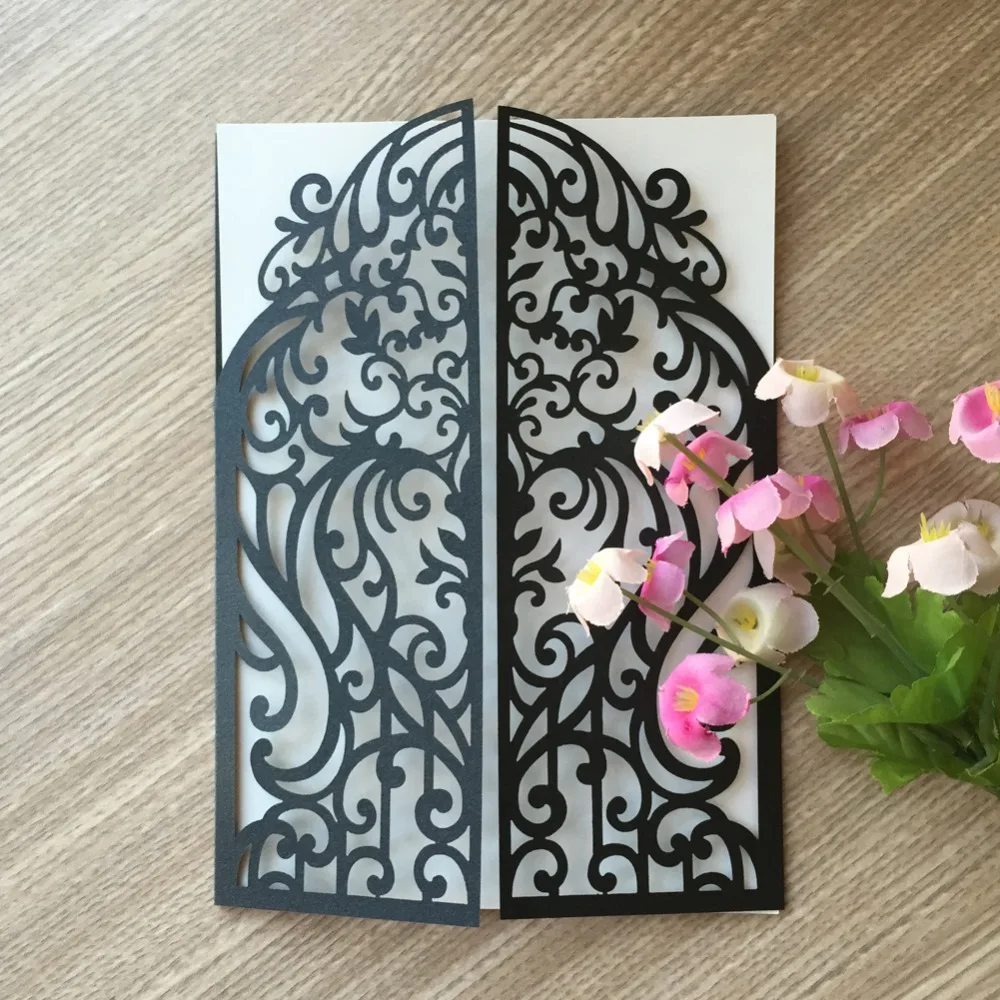 35pcs Laser Cut Love Door Pattern Pearl paper Craft Party Birthday Wedding Invitation Card Greeting invitation Blessing card | Дом и сад
