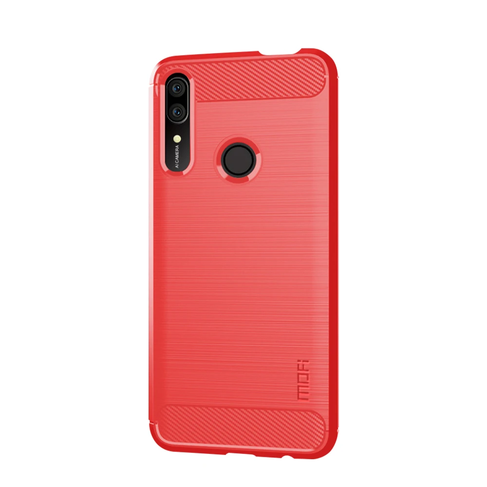 Красный MOFi для huawei P Smart Z чехол Роскошный из углеродного волокна анти-капля TPU мягкий чехол s для huawei P Smart Z задняя крышка - Цвет: Красный
