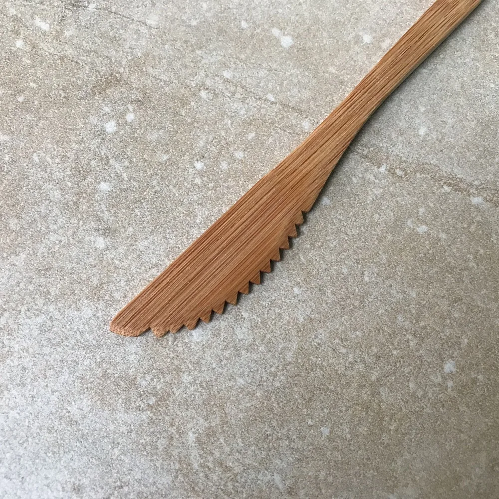 16 см длиной 50 шт./лот Бамбуковая ложка вилка резак Экологичная столовая посуда