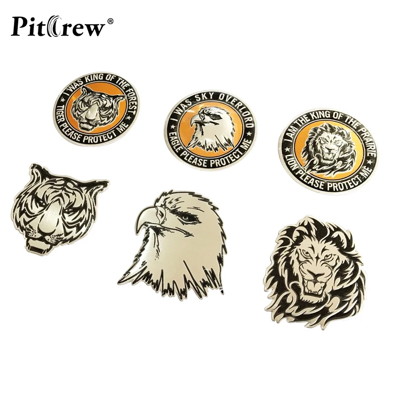 Автомобильные украшения животные наклейки логотип металл 3D Лев/Орел/тигр